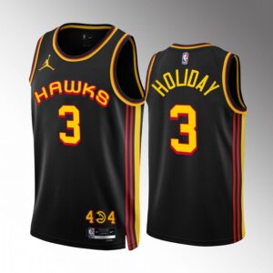 Atlanta Hawks Aaron Holiday 2022-23 Statement Edition Black #3 Jersey Swingman