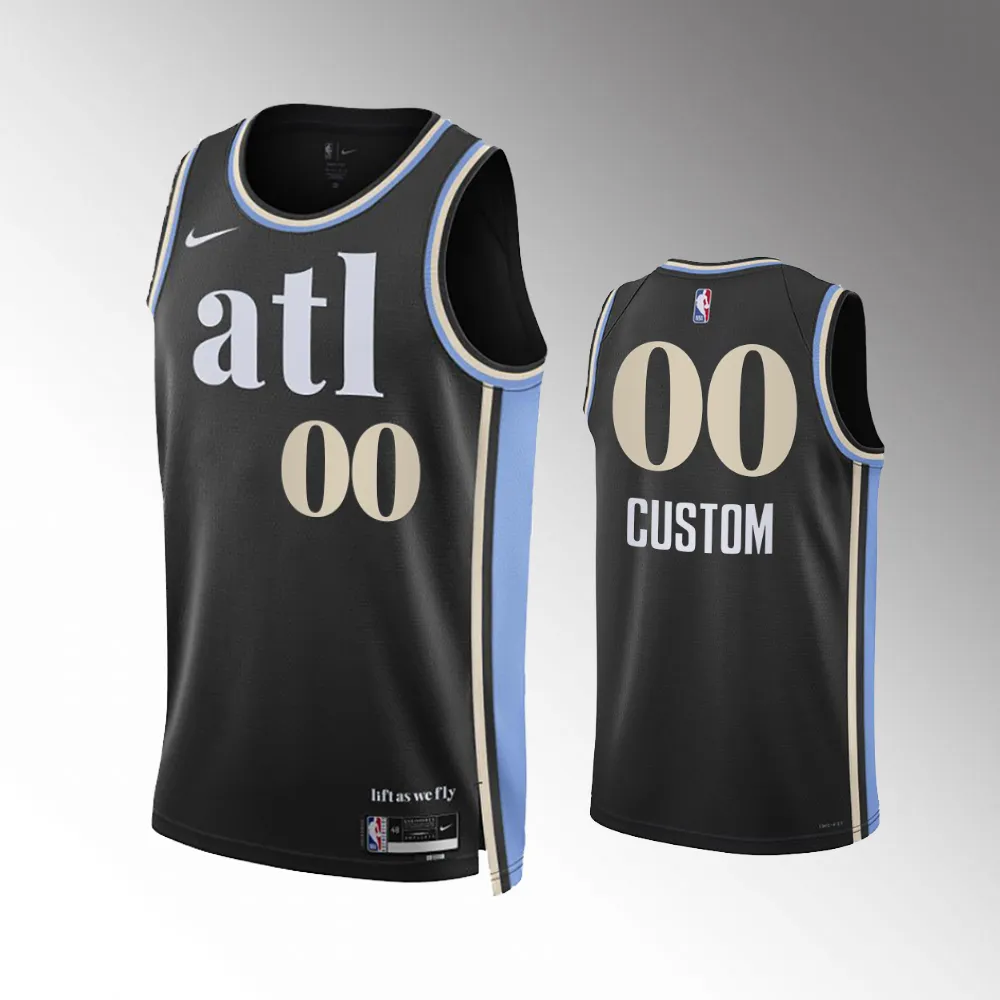 Atlanta Hawks City Edition Black 2023-24 #00 Custom Jersey