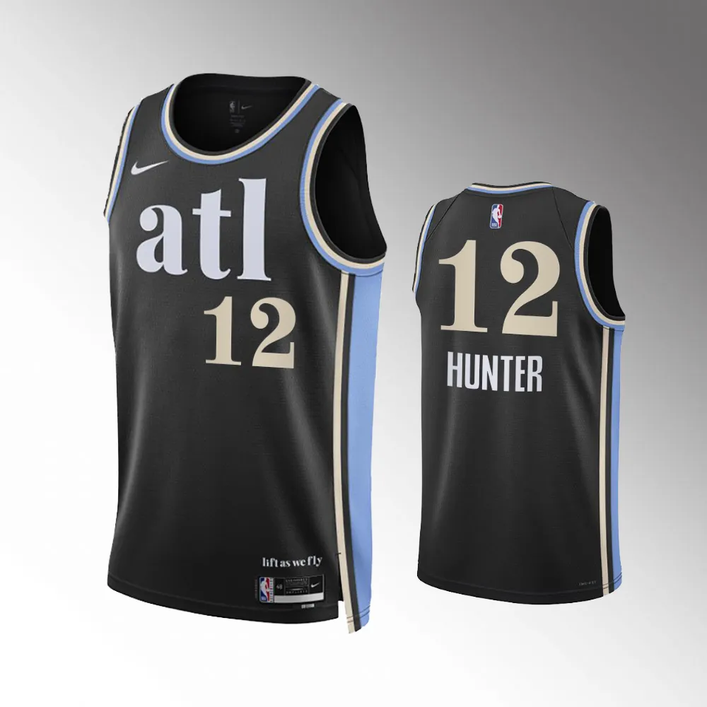 Atlanta Hawks City Edition Black 2023-24 #12 De'Andre Hunter Jersey