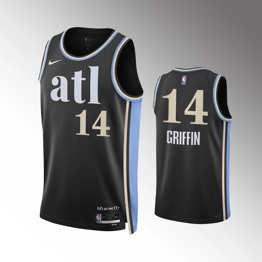 Atlanta Hawks City Edition Black 2023-24 #14 AJ Griffin Jersey