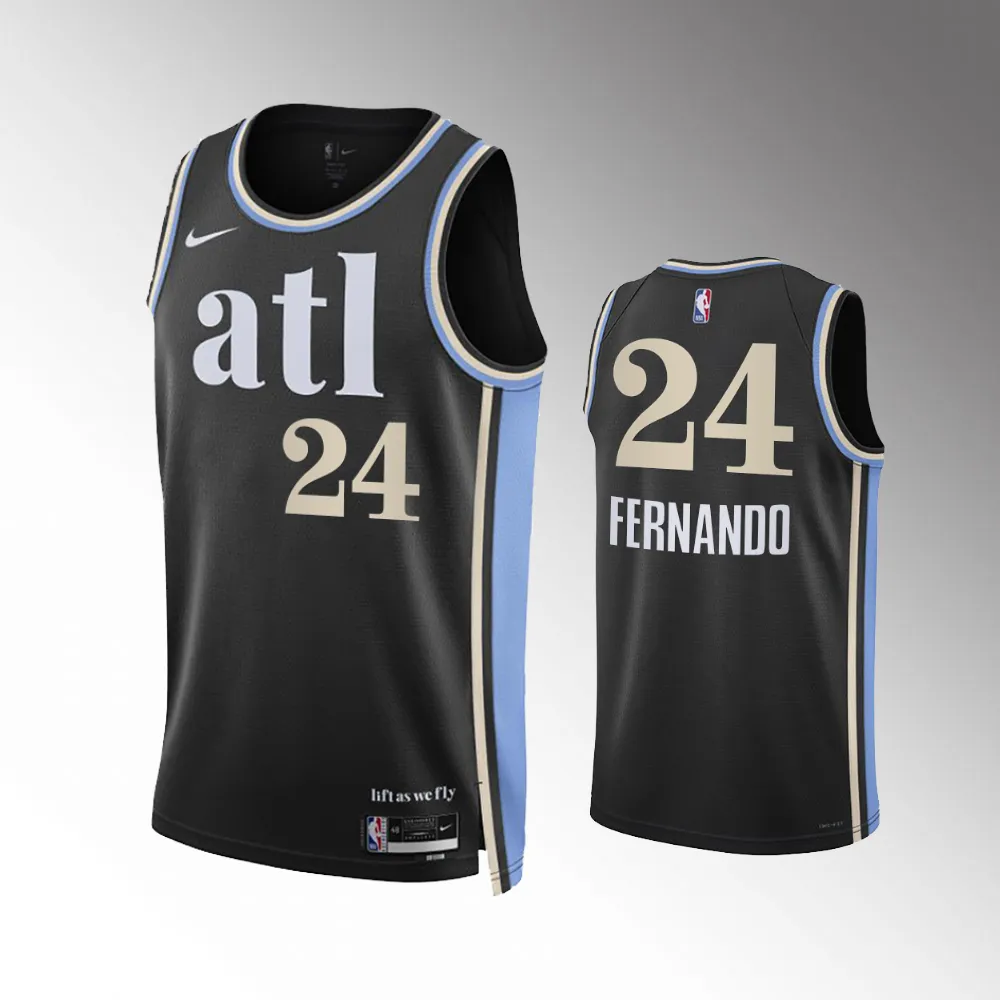 Atlanta Hawks City Edition Black 2023-24 #24 Bruno Fernando Jersey