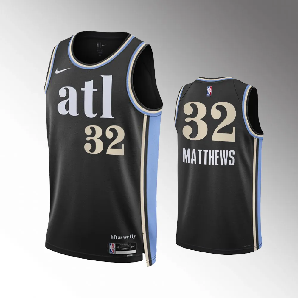 Atlanta Hawks City Edition Black 2023-24 #32 Wesley Matthews Jersey