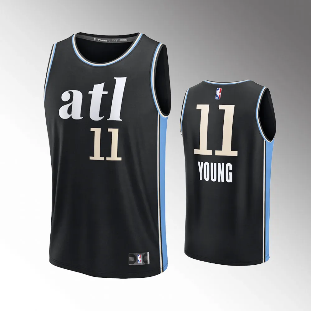 Atlanta Hawks City Edition Black 2023-24 Youth #11 Trae Young Jersey