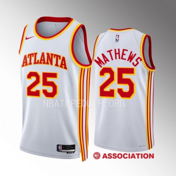 Atlanta Hawks Garrison Mathews 2022-23 Association Edition White #25 Jersey Swingman