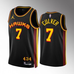 Atlanta Hawks Jarrett Culver 2022-23 Statement Edition Black #7 Jersey Swingman