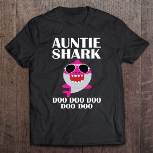 Auntie Shark Doo Doo Mothers Day Auntie Christmas T Shirt