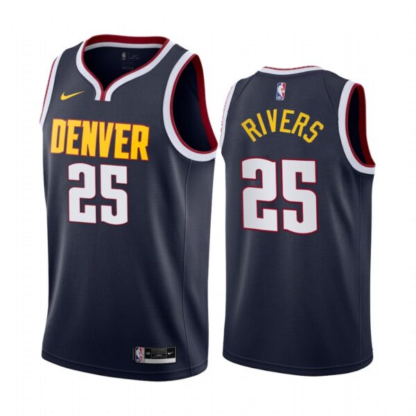 Austin Rivers Denver Nuggets 2021 Icon Edition Navy #25 Jersey