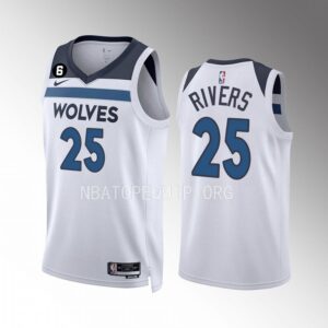 Austin Rivers Minnesota Timberwolves 2022-23 Association Edition White #25 Jersey Swingman