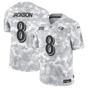 Baltimore Ravens #8 Lamar Jackson Arctic Camo 2024 F.U.S.E. Salute to Service Limited Football Stitched Jersey