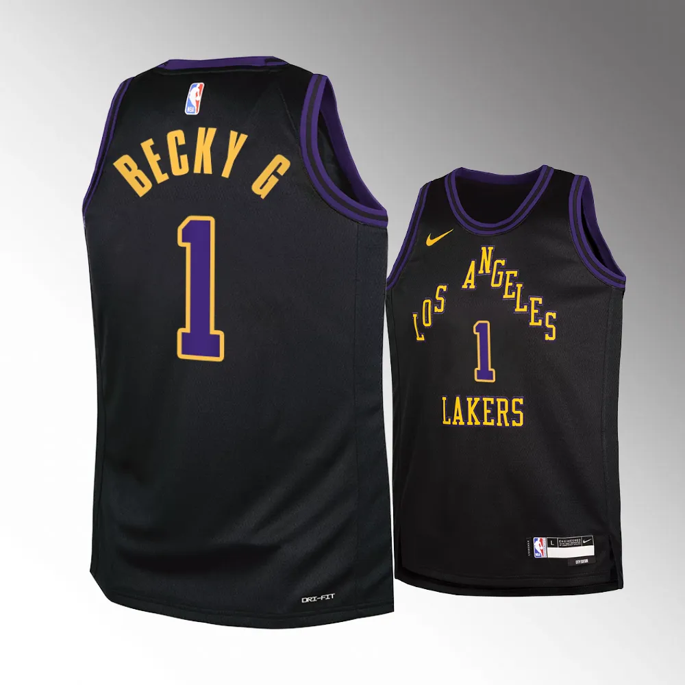 Becky G #1 Los Angeles Lakers 2023-24 City Edition Black Becky Gomez Youth Jersey