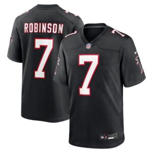 Bijan Robinson Atlanta Falcons 2023 NFL Draft First Round Pick Throwback Game Jersey - Black