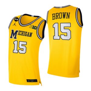 Blm Social Justice Michigan Wolverines #15 Chaundee Brown Yellow Jersey