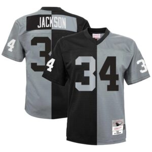 Bo Jackson Las Vegas Raiders Mitchell & Ness Youth Split Legacy Jersey - Black/Silver