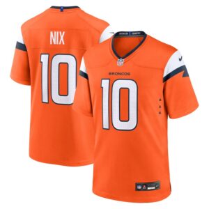 Bo Nix Denver Broncos 2024 NFL Draft First Round Pick Player Game Jersey - Orange