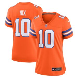 Bo Nix Denver Broncos Women Mile High Collection 1977 Throwback Player Game Jersey - Orange