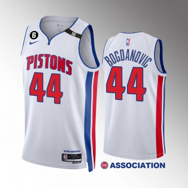 Bojan Bogdanovic 2022-23 Detroit Pistons White #44 Association Edition Jersey Swingman