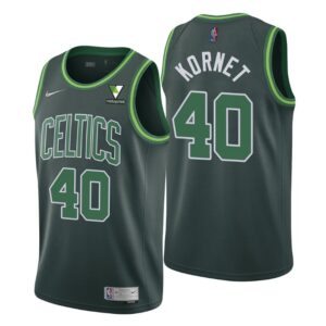 Boston Celtics Earned Edition #40 Luke Kornet Jersey Green