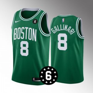 Boston Celtics Forever NO.6 Patch Danilo Gallinari #8 Green Jersey