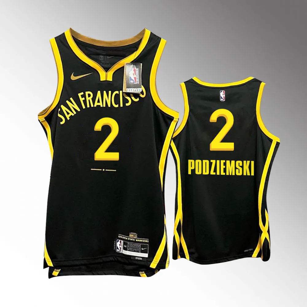 Brandin Podziemski #2 San Francisco Golden State Warriors 2023-24 City Edition Jersey - Black