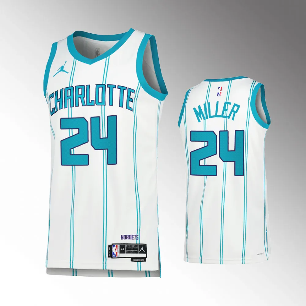 Brandon Miller #24 Association Edition Charlotte Hornets 2023 Nba Draft Jersey - White