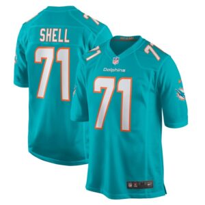 Brandon Shell Miami Dolphins Home Game Player Jersey - Aqua