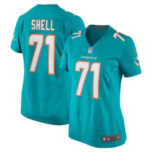 Brandon Shell Miami Dolphins Women Home Game Player Jersey - Aqua