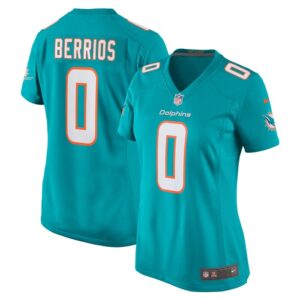 Braxton Berrios Miami Dolphins Women Game Jersey - Aqua