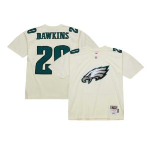 Brian Dawkins Philadelphia Eagles Mitchell & Ness Chainstitch Legacy Jersey - Cream