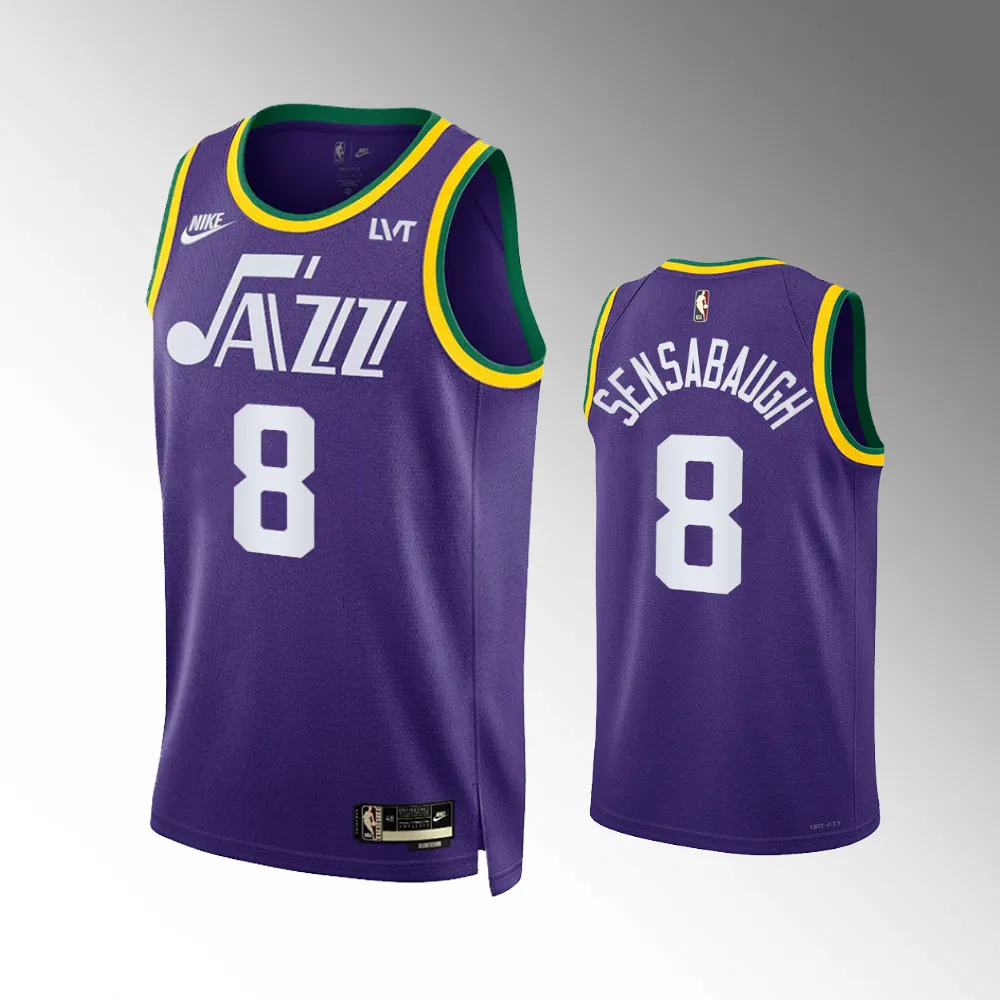 Brice Sensabaugh #8 HWC 70s Utah Jazz 2023-24 Classic Edition Jersey - Purple