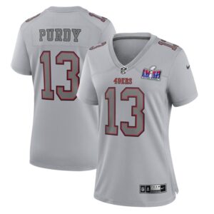 Brock Purdy San Francisco 49ers Women Super Bowl LVIII Atmosphere Fashion Game Jersey - Gray