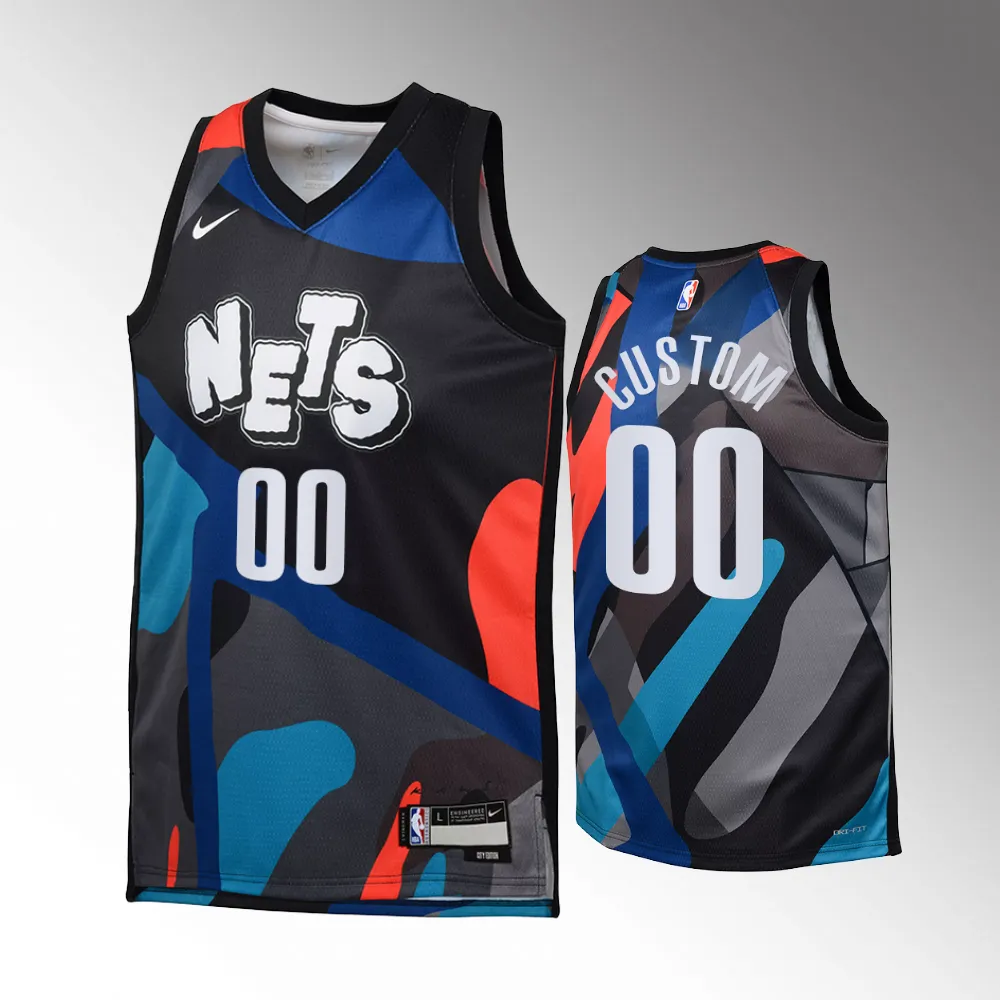 Brooklyn Nets #00 Custom 2023-24 City Edition Swingman Black Jersey