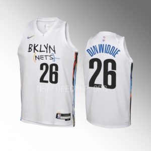 Brooklyn Nets Spencer Dinwiddie Association Edition Youth White Jersey #26 Swingman