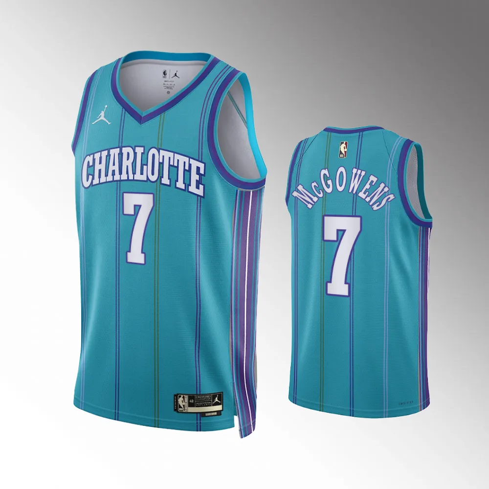 Bryce McGowens #7 Swingman Replica Charlotte Hornets 2023-24 Classic Edition Jersey - Teal