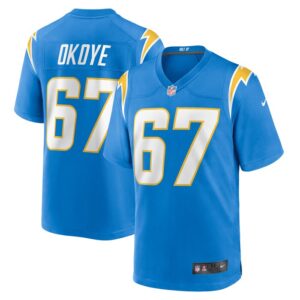 CJ Okoye Los Angeles Chargers Team Game Jersey - Powder Blue