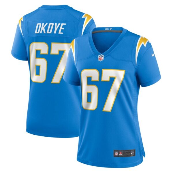 CJ Okoye Los Angeles Chargers Women Team Game Jersey - Powder Blue