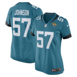 Caleb Johnson Jacksonville Jaguars Women Game Player Jersey - Teal