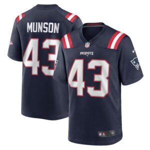 Calvin Munson New England Patriots Home Game Player Jersey - Navy