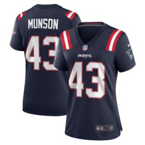 Calvin Munson New England Patriots Women Home Game Player Jersey - Navy