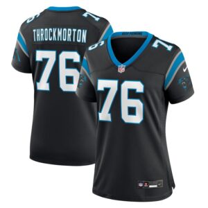 Calvin Throckmorton Carolina Panthers Women Team Game Jersey - Black