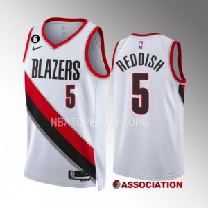 Cam Reddish 2022-23 Portland Trail Blazers White #5 Association Edition Jersey Swingman