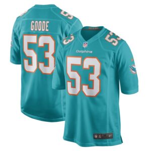 Cameron Goode Miami Dolphins Game Player Jersey - Aqua