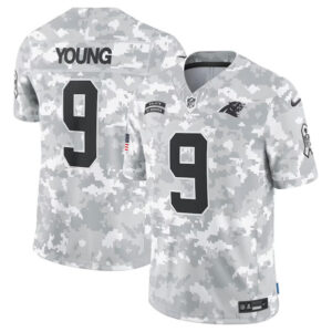 Carolina Panthers #9 Bryce Young Arctic Camo 2024 F.U.S.E. Salute to Service Limited Football Stitched Jersey