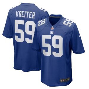 Casey Kreiter New York Giants Team Game Jersey - Royal