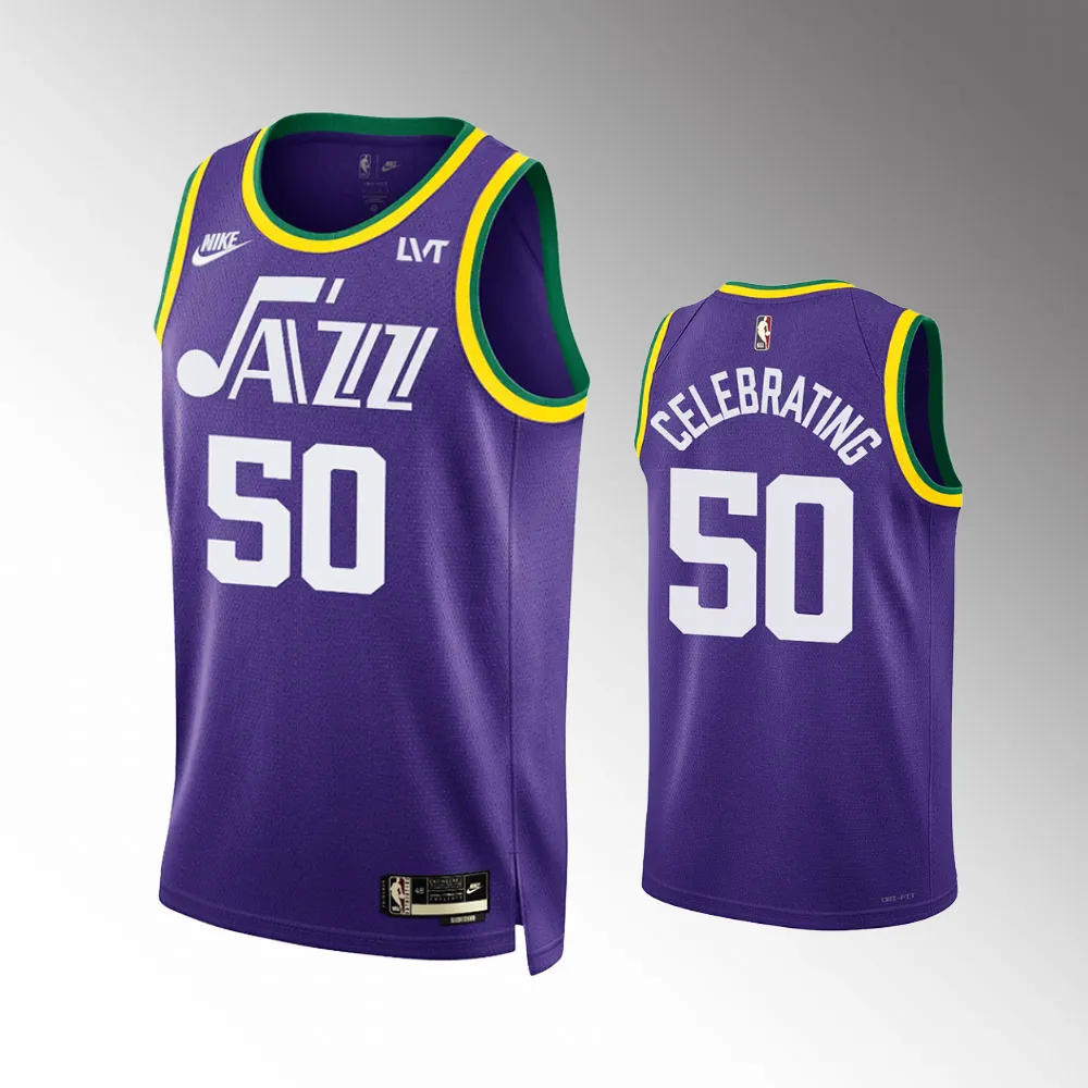 Celebrating #50 HWC 70s Utah Jazz 2023-24 Classic Edition Jersey - Purple