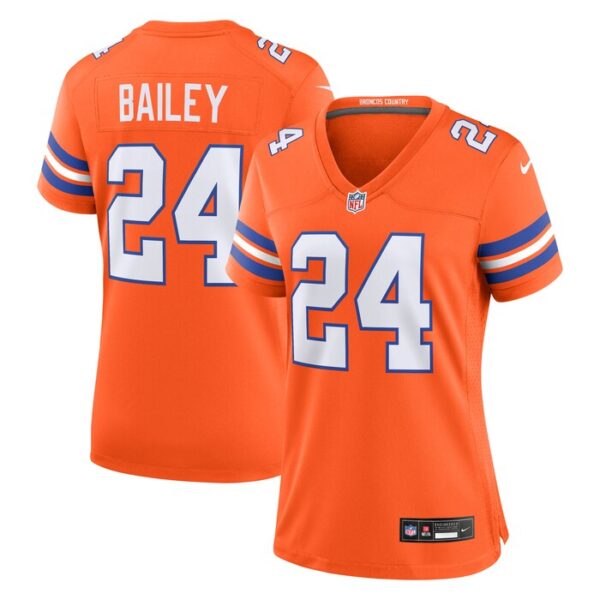 Champ Bailey Denver Broncos Women Mile High Collection 1977 Throwback Retired Player Game Jersey - Orange