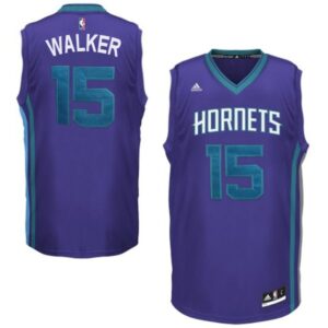 Charlotte Hornets #15 Kemba Walker Revolution 30 Swingman Road Purple Jersey