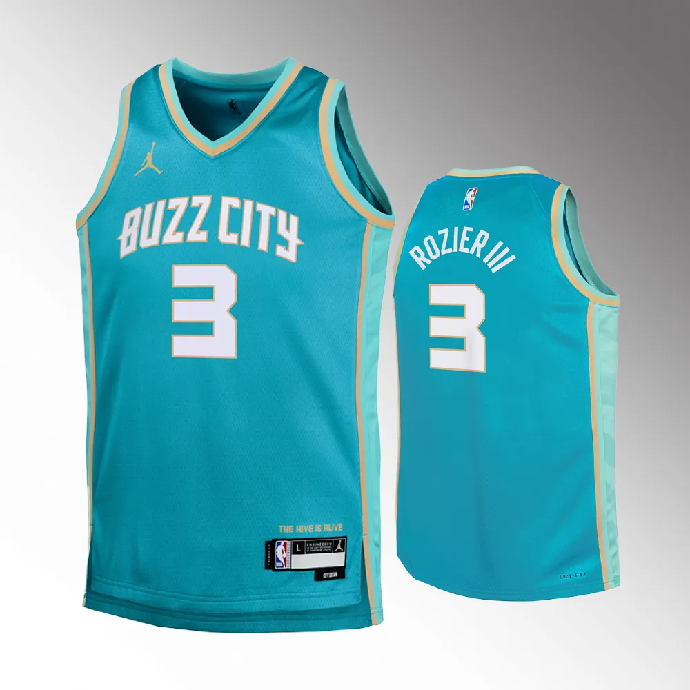 Charlotte Hornets #3 Terry Rozier Youth 2023-24 City Edition Teal Swingman Jersey