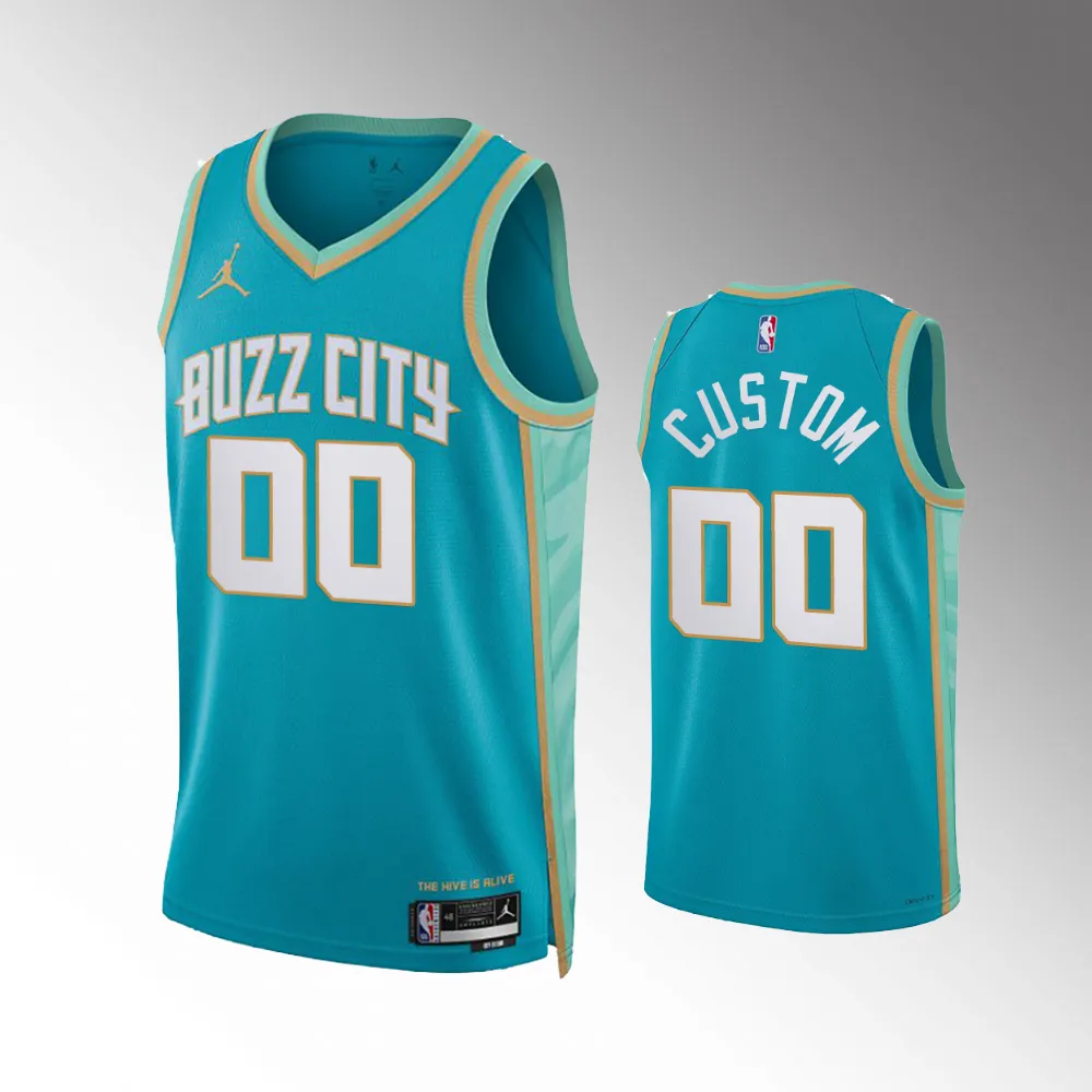 Charlotte Hornets City Edition Teal 2023-24 #00 Custom Jersey