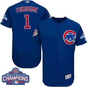 Chicago Cubs #1 Kosuke Fukudome Blue Flexbase Collection 2016 World Series Champions Stitched MLB Jersey