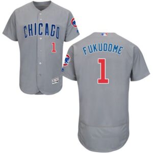 Chicago Cubs #1 Kosuke Fukudome Grey Flexbase Collection Road Stitched MLB Jersey